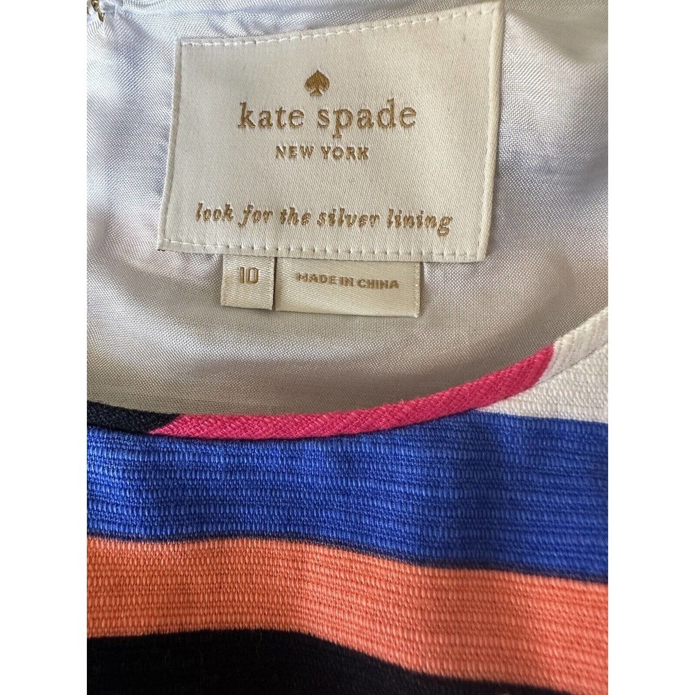 Kate Spade Tropical Stripe Mariam Sheath Dress Sleeveless Women's Size 10 - Picture 9 of 11